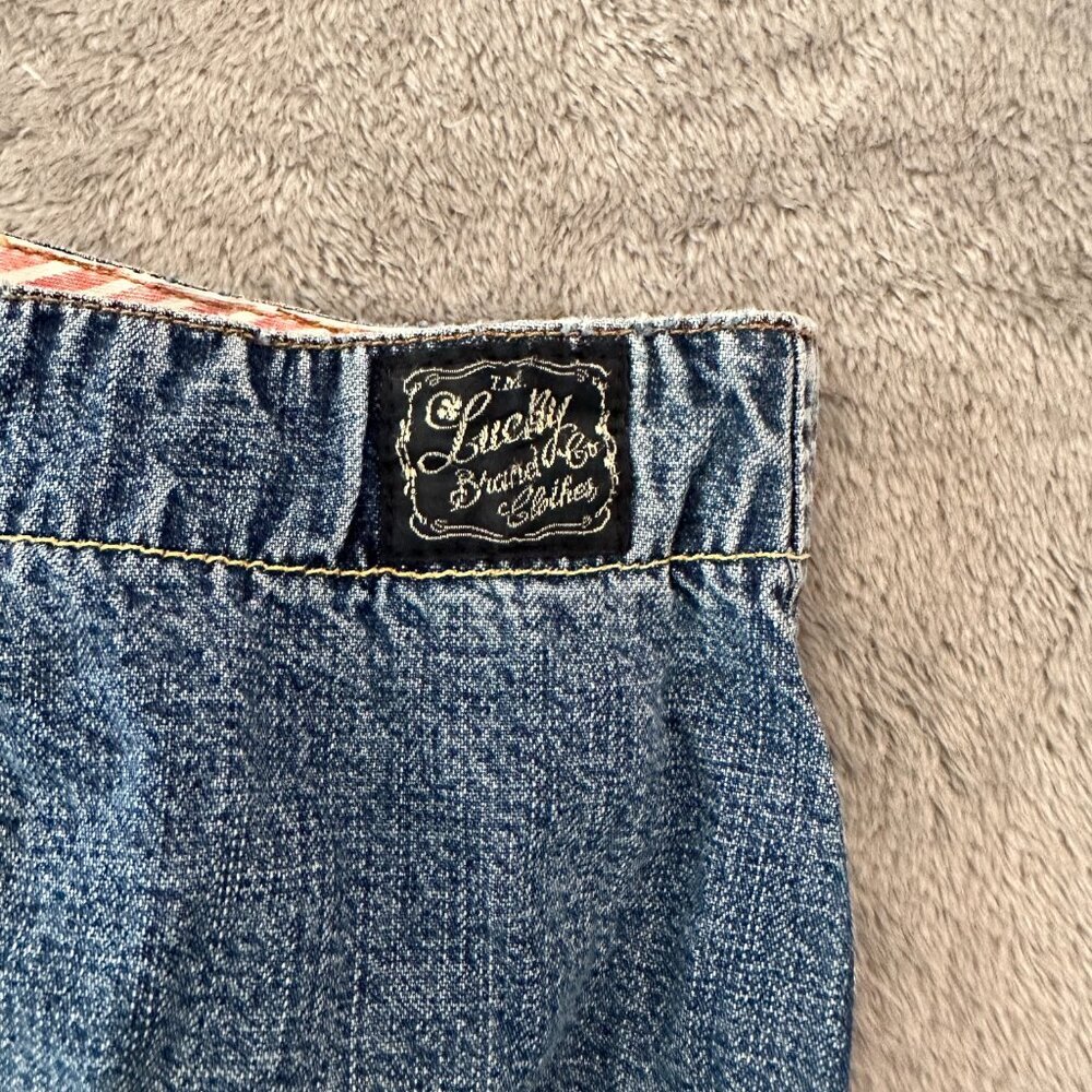 Vintage Lucky Brand Denim Midi Skirt Cargo 28/6 90s Y2K - Picture 7 of 10